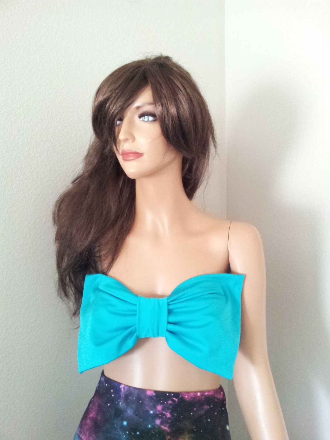 Turquoise Bow Bandeau Bikini Top only
