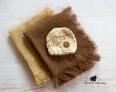 Hat and Burlap Blanket Layering Set for Baby, Newborn Photography Prop and Ready to Ship