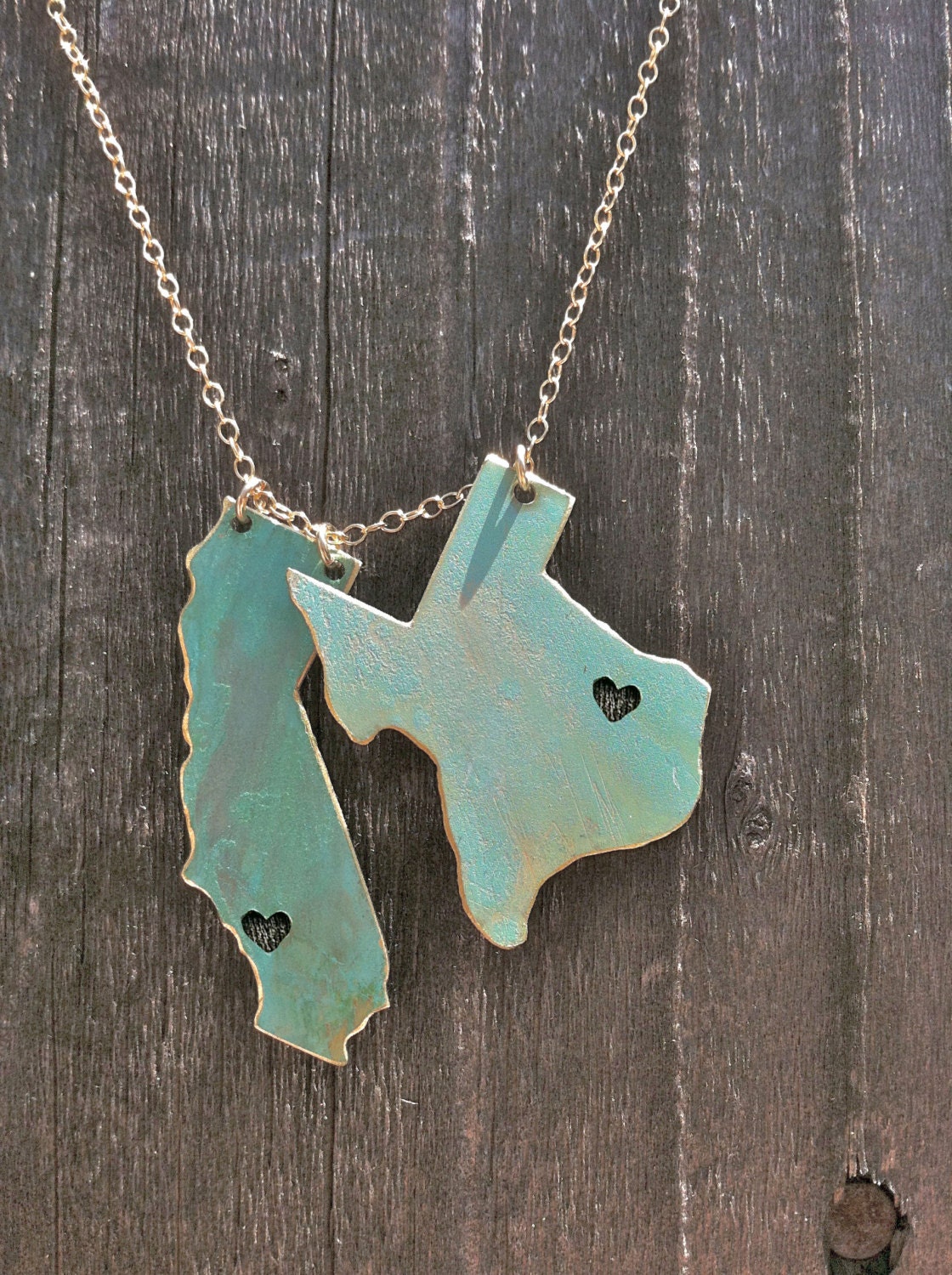 Live & Love Custom Necklace. You pick the States or Countries and the Cities that the hearts are placed in.