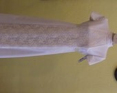 Wedding Dress, Floor Length, Short Sleeves, Lace Panel, Circa 1970s Item 9340