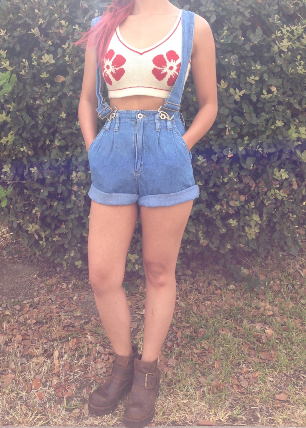 Vintage 90s Flower Crop Trop Bralet