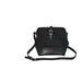 Archie black canvas and black leather frame bag