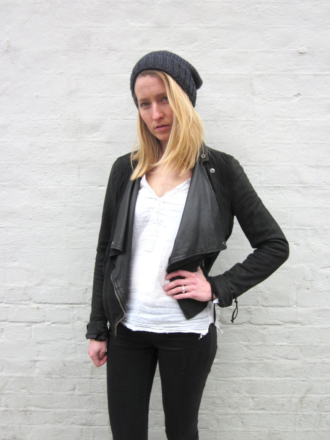 The Slouch Beanie in Charcoal