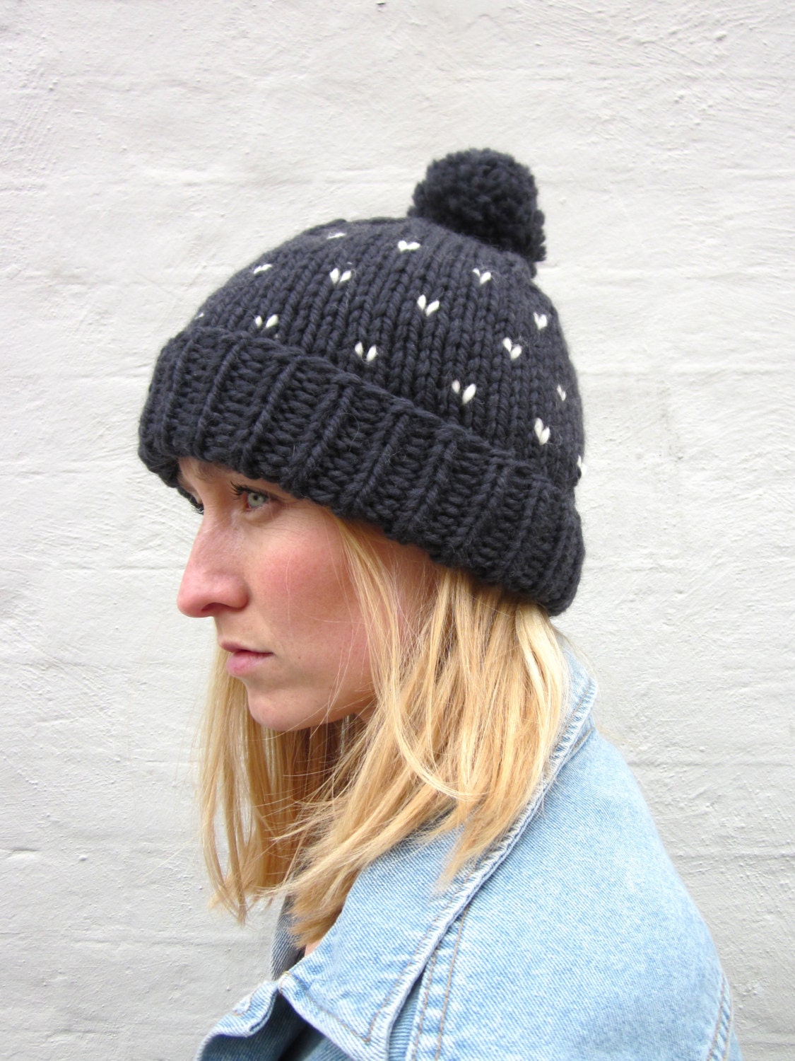 The Loveheart Hat in Charcoal