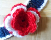 Red, White and Blue Baby Infant Headband - 4th of July - Patriotic