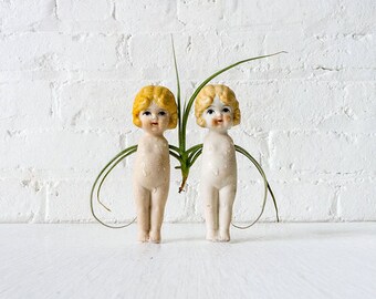 Conjoined Air Plant Twins  - Vintage Doll Garden