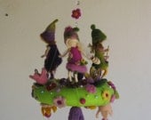 needle felted waldorf inspired spring mobile fairies in the magic garden