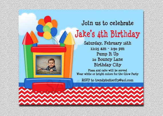 Bounce House Birthday Invitations Bounce House Birthday Party Invitations Printable Boys or Girls Il_570xn