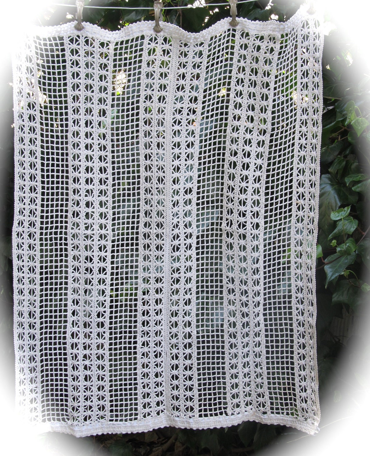 Crochet Lace Panel, French Crochet Lace Window Curtain