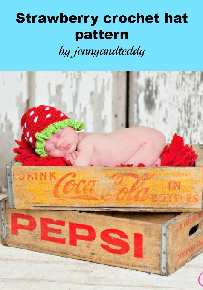 Instant Download PDF crochet pattern strawberry hat   sizes newborn-1 years. etsy