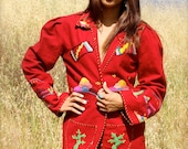 LOVE Fantastic 1940s 1950s Mexican Wool Hand Embroidered Jacket