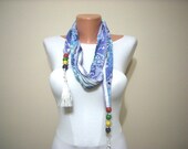 Lilac,Blue ,White, Chiffon Scarf for Spring and Summer Fashion-READY TO SHIP