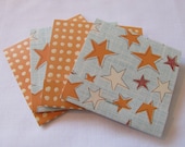 Matchbook Notebook / orange polka dots and stars