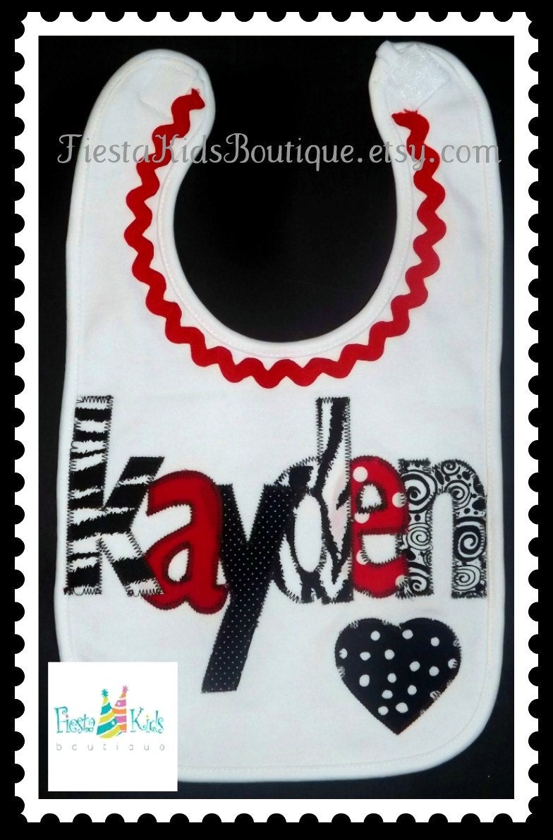 Baby girl name appliqued bib, toddler, birthday girl, baby shower Il_170x135