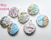 Custom Map Locket Necklace Travel Adoption Military Hometown