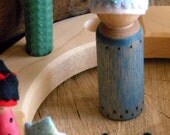 Boy Birthday Doll, Birthday King, Waldorf Birthday, Waldorf Gnome, Waldorf King, Wooden peg doll, blue