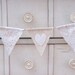 Rustic Linen and Lace Heart Mini Banner for Wedding Shower Party Decor Burlap Twine