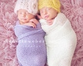 Twin Photo Prop - Newborn Photo Prop - Crochet Twin Hats - Newborn Twin Girl Hats - Twin Babies- Baby Girl Twin Hats - Twin Set