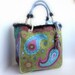 Tote Bag Handpainted Boho Tote Paisley Tote Bohemian Tote Multicolor Wearable Art Embellished Tote Mixed Media Decorated Tote Summer Fashion