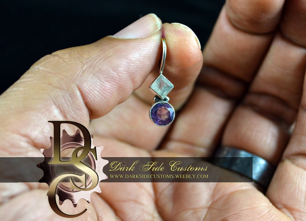 Moonstone Amethyst drop pendant