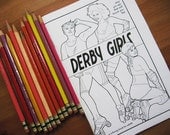 Derby Girls - a Coloring Book for Adults - Art Coloring Book from Scarlet Tentacle