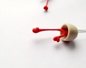 contemporary avant guarde polymer clay pod earrings, ''melting hearts'' made to order