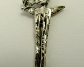 Angel Lindyn Opens Layers Of Herself - Up Cycled Sterling Silver, Brass, And PMC - Echo Friendly - Art Jewelry Pendant - 1086