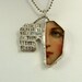 Have The Courage To Grow - Up Cycled Sterling And Broken Ceramic Plate - Art Jewelry Pendant - 1148
