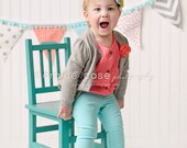 Coral, Aqua and Grey Fabric Banner-Bunting-Pennant-Garland-Sign-Photo Prop-Nursery-Birthday-Shower-Wedding-Decoration-Playroom-Banner