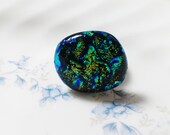 Dichroic Ring Fused Foil Jewelry, Blue Glass, Women Jewelry Teen Girl Gift