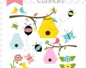 Instant Download Birds and Bees - Digital Clip Art Illustrations for Personal and Commercial Use