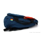 Vintage NAVY Blue and Red Backpack