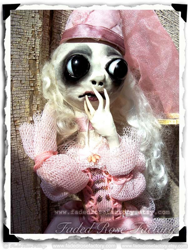 Gothic Art Doll, Goth, Creepy Cute, Posable, Clay Doll, OOAK Art Doll