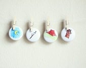 Let's Go Camping 1" Pinback Button 4-Pack