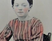 Beautiful Blue Eyed Little Girl c1860 Ambrotype Photo in Case / Folk Art