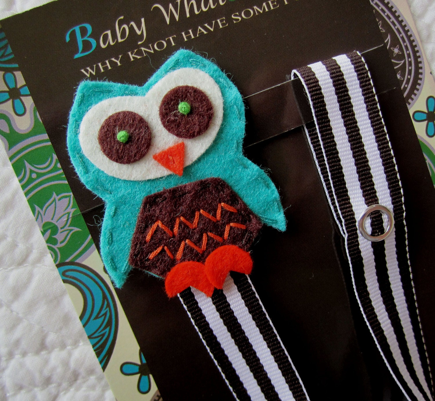 Boy Pacifier Clip, Owl Pacifier Clip, Blue Owl Pacifier Clip