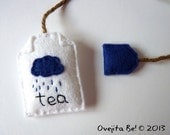 Tea bag felt bookmark - Rainy Day