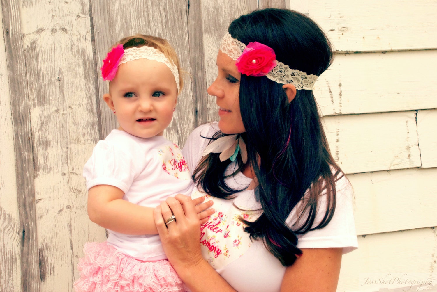 Matching Mommy and Me Mother's Day Personalized Heart T-Shirts & Ruffle Leg Warmers. Baby Girl Heart Onesie OR Tee. New Baby New Mom Gift
