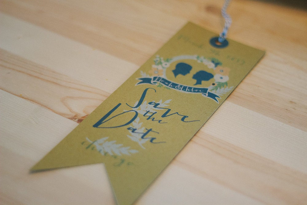 DIY printable- Bookmark save the date- Library book wedding collection