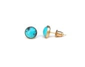 Speckled Lt. Blue Stud Earrings