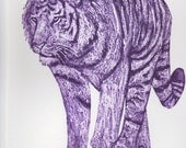 Purple Tiger Limited Edition Original Hand-Pulled Collograph Print
