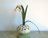 Antique Flower Frog Royal China Works Worcester Floral White Green