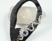 Blue and Silver Steampunk Ear Cuff - LEFT EAR ONLY