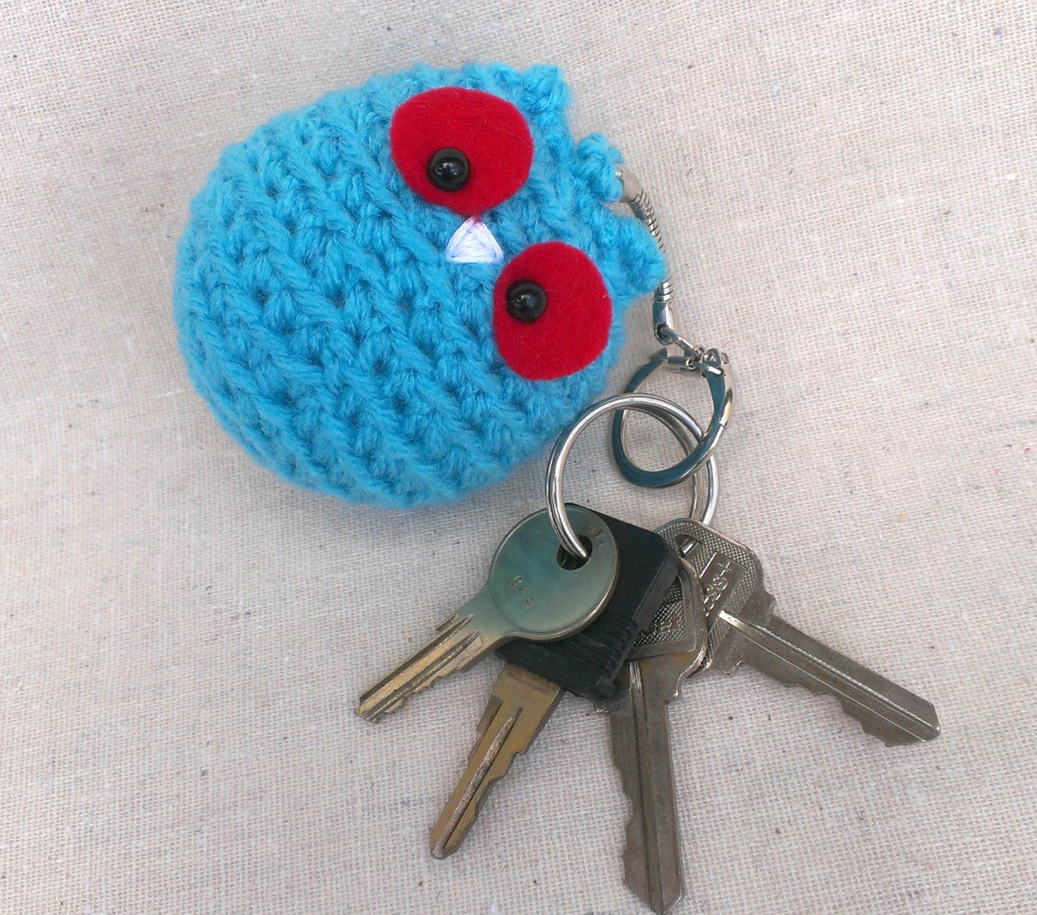Hand Crocheted Owl Key Chain Charms
