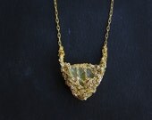 petite raw apatite gemstone & sparkly gold filled necklace, ooak handmde jewelry