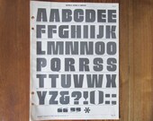 Vintage Typography Poster - Gray Alphabet & Punctuation - Page of typography from a newspaper advertising service book (page 23)