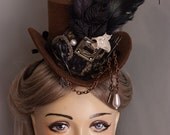 Cunene brown Steampunk Victorian Taxidermy top hat