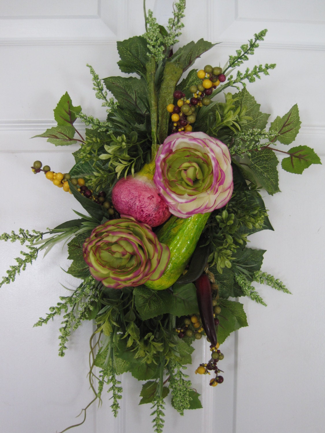 KITCHEN SWAG Spring Summer KITCHEN Floral Door Wreath Gift Arrangement- Free Shipping
