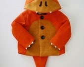 Kids Coat: Pop Orange Dino