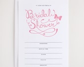 Letterpress Bow Bridal Shower Invitations (Set of 10)